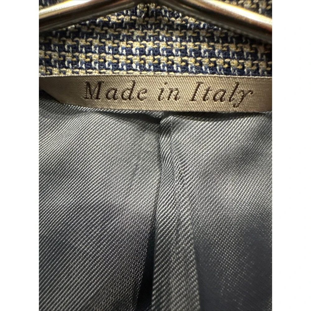Current Canali 1934 Wool Blazer Sport Coat Gray/Blue Houndstooth Tailored 44R